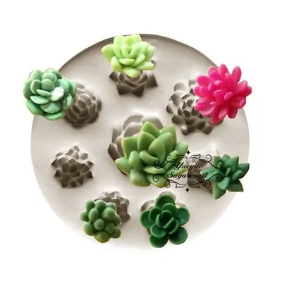 Silicone Mini Succulents Mold Jewellery Polymer Clay Slab Flexabile Earrings 02 • $9.63