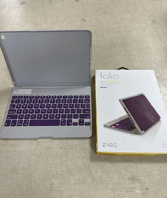 $7.99 • Buy ZAGG Folio Case Hinged & Bluetooth Keyboard For Apple IPad Air 1st Gen-Orchid