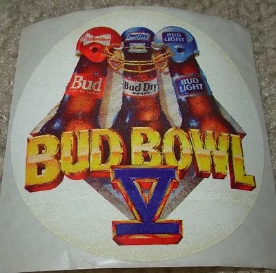 BUDWEISER Vintage 1993 Bud Bowl V Bottles STICKER Decal Craft Beer Brewing • $2.49