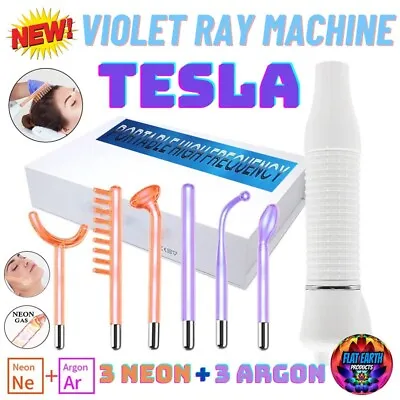 6Pcs Neon+Argon Portable Violet Ray Hi-Frequency Plasma Machine Electrodes Heal • $49.85