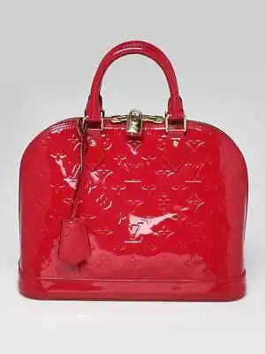 Louis Vuitton Rose Indian Monogram Vernis Alma PM Bag • $775