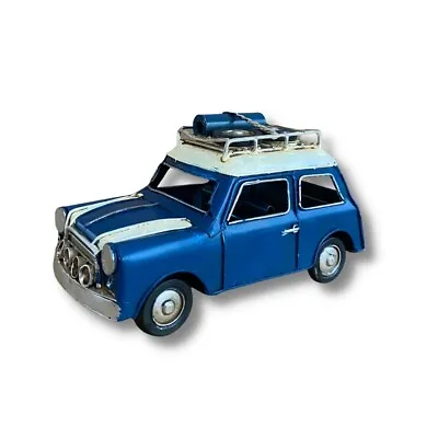 Vintage Diecast Blue Mini With Spare Wheels On Roof Rack • $34.95