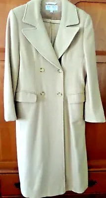 $59 • Buy Vintage 100%camel Hair Double Breasted Coat By Larry Levin Design Size10