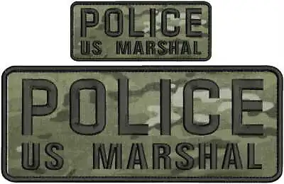  POLICE Us Marshal Embroidery Patches 4x10 And 2x5 Hook Multicam • $15.99