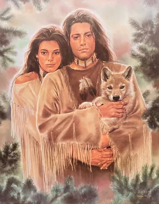 Maija Native American Art Print Little Wolf S/N With Cert (22 X27 ) • $89.95