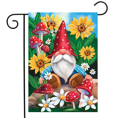 Gnome And Garden Summer Garden Flag Humor Floral 12.5  X 18  Briarwood Lane • $9.86