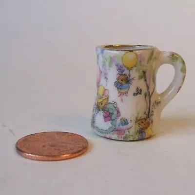 Dollhouse Miniature Mug Crown Ashton NB Canada Porcelain Mice With Balloons 1 In • $10.10