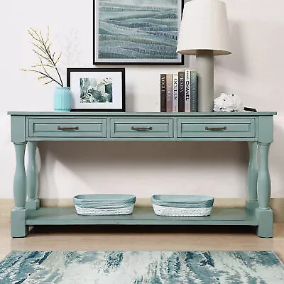63  Wood Console Table With 3 Drawers & 1 Shelf For Entryway - Easy Assembly • $350.83