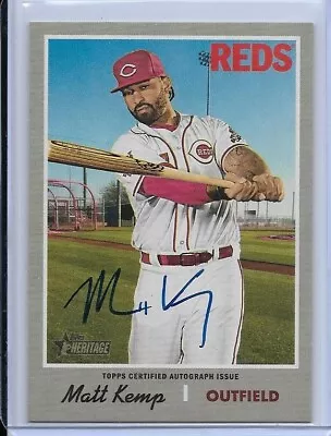 2019 Topps Heritage Real One Matt Kemp Autograph Auto Cincinnati Reds • $49.95