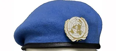 £27.50 • Buy Genuine Beret Commando Blue Un Size 57 With Badge United Nations Ls