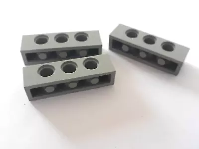 LEGO Plate Technic Brick 1 X 4 With 3  Holes  Light Old Grey 3x VINTAGE • $4.20