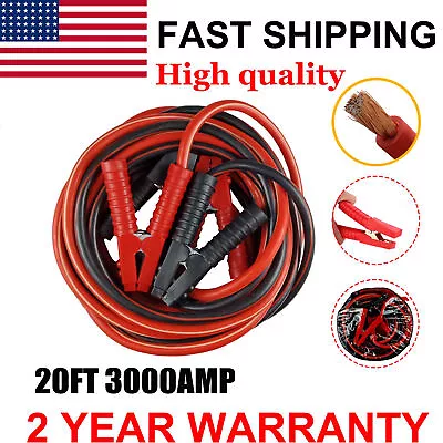 Heavy Duty Industrial Jumper Booster Cables 3000 Amp 2 Gauge 20 Feet Super Duty • $35.49