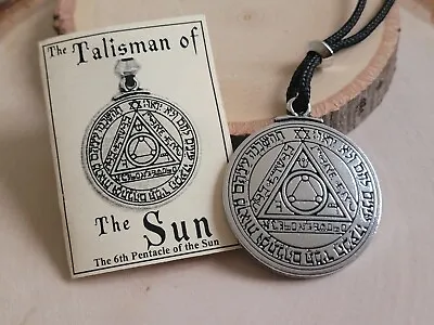 Talisman Of Sun Magic Pentacle Solomon Seal Health Wealth 1.5  Pendant Necklace • $21.95