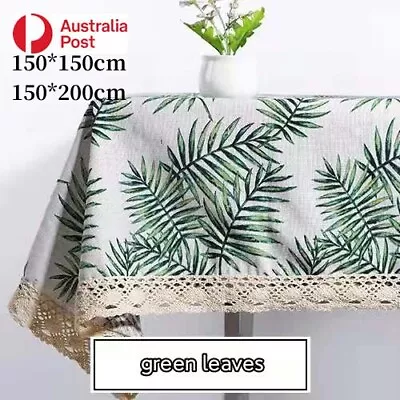$23.99 • Buy Square Rectangle Table Cloth For Dining Party Cotton Linen Lace Furniture Cover