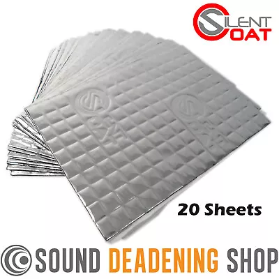 Sound Deadening Silent Coat 2mm Compact 20 Sheets Pack Car Van Butyl Dead Mat UK • £26.99