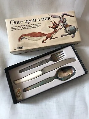 Falstaff Silver Plate Children’s “Once Upon A Time” Spoon Fork Knife • £17