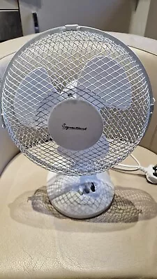 White Desk Fan 9 Inch Oscillating Brand New • £9