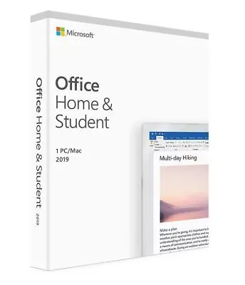 Microsoft Office Home And Student 2019 English Medialess 1 User For PC & Mac - ( • $173.90