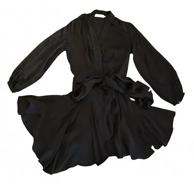 $80 • Buy Zimmerman Silk Robe Mini Wrap Dress Black Size 1