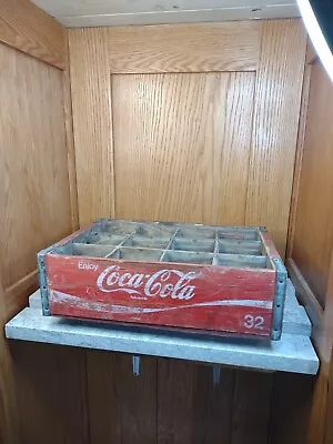 Vintage 70's Red Coca-Cola Crate Family Size Bottles  Holds 12 Bottles 32oz Soda • $49