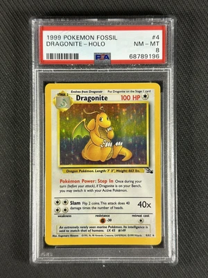 $31 • Buy Pokemon Card PSA 8 NM-MT Dragonite 1999 Fossil Set Ultra Rare Holo WotC #4