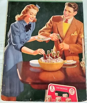 Vintage 1940s Coca Cola Cardboard  Poster . • $120