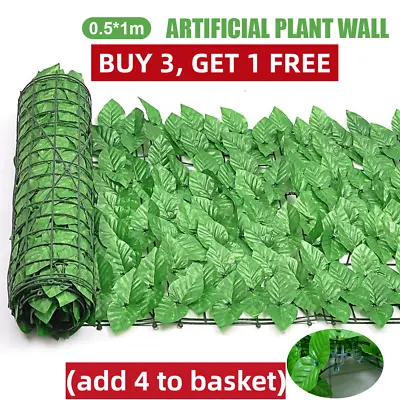 Artificial Hedge Fake Ivy Leaf Garden Fence Privacy Screening Roll Wall Panel UK • £4.99