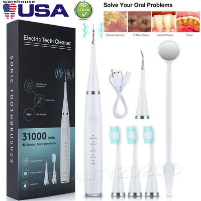 $14.95 • Buy Electric Teeth Stain Dental Calculus Tartar Removal Kit Ultrasonic Tooth Cleaner