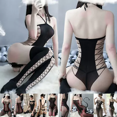 Women Bodysuit Sexy Lingerie Fishnet Body Stocking Babydoll Nightwear Sleepwear • $3.79