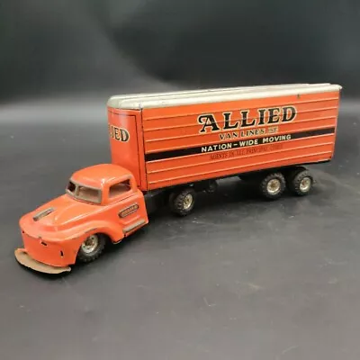 Allied Van Lines Tin Toy Truck Vintage Litho Toy 1950s Trailer Semi Trailer • $75