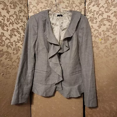 J. Crew Gray Ruffle Jacket Blazer Size Small S Medium M • $19.99