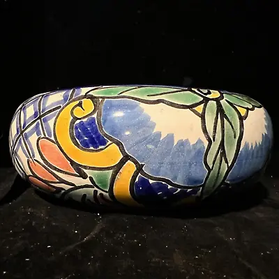Mexican Talavera Pottery Serving Dish Round White Inside. Signed 5.5in Diameter • $26