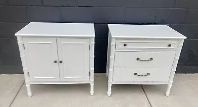 Vintage Thomasville Allegro Pair Of Low Chests Faux Bamboo • $950