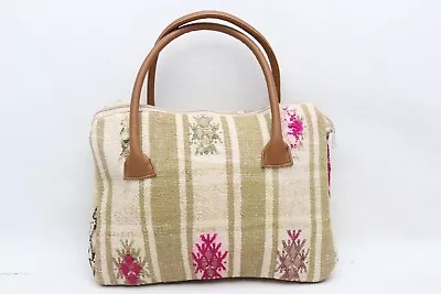 Kilim Bag Shoulder Bag Bohemian Bag 10x14  Fashion Bag Wool Leather Bag E 45 • $41.02