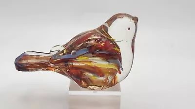 Cute Murano Style Glass Bird Blown Glass Figurine Paperweight With Cadmium  • $14