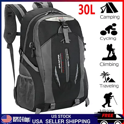 30L Nylon Travel Backpack Waterproof Outdoor Rucksack Men Camping Hiking Bag • $14.99