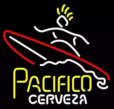 Pacifico Surfing Beer Neon Signs19x15 Beach Bar Pub Cave Wall Decor • $140.40