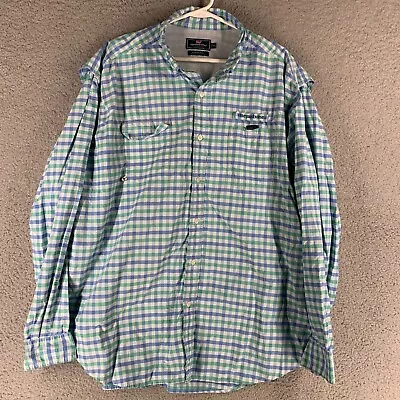 Vineyard Vines Shirt Mens XXL Blue Check  Fishing Outdoor Camping Harbor Shirt • $18.89