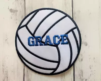 PERSONALIZED MONOGRAM CUSTOM Volleyball Applique Iron On Jacket Patch 4  To 7  • $16