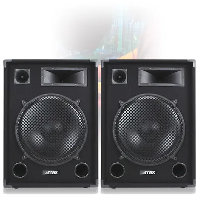 Pair MAX 15  DJ PA DISCO PARTY BAND Mega LOUD BASS 2000w Peak Speakers UK Stock • £249