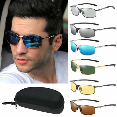 $21.60 • Buy Photochromic Polarized Sunglasses UV400 Pilot Sport Mens Driving Eyewear Glasses