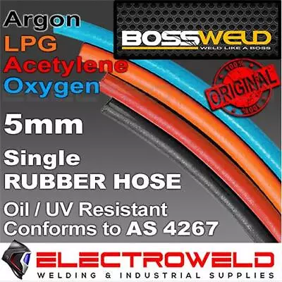 1m/3m/5m/10m/20m BOSSWELD 5mm Oxygen Gas Welding Hose Mig Oxy Single Blue 400171 • $18