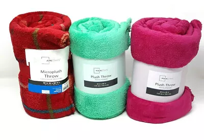 Mainstays Plush Throw Variety Styles Colors Warm 50in X 60in Choose A Color • $11.99