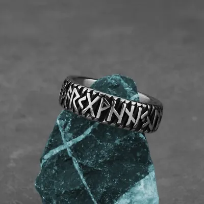 Men's Fashion Ring Viking Simple Nordic Rune Design Stainless Steel • $12.95
