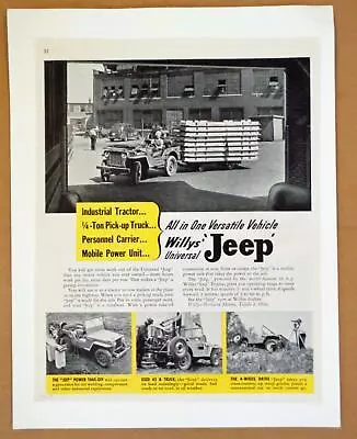 $16.99 • Buy 1946 Willys-Overland Universal Jeep Industrial Mobile Power Unit Photo Print AD