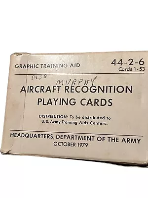 $7.95 • Buy Us Army Training Playing Cards- Aircraft Recognition- Vintage 1979 Training Tool