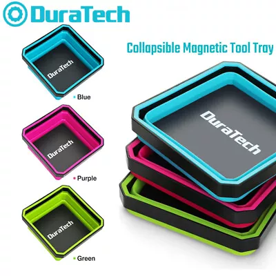 DURATECH 3PC Magnetic Foldable Parts Tray Set Collapsible Silicone Tool Tray NEW • $27.99