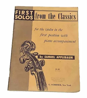 First Solos From The Classics Violin Piano Sheet Music Applebaum VTG Mozart • $5.99