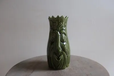 Vintage Novelty Sadler Face Pot 2 Faced. Celery Sawtooth Rim Vase • £7.99
