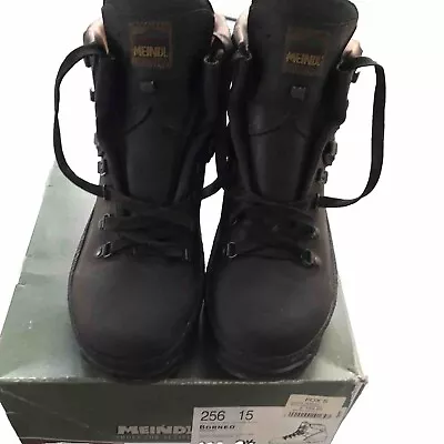 MEINDL BORNEO CLASSIC LEATHER HILL WALKING BOOTS SIZE 9.5 UK Mens Dark Brown • £90